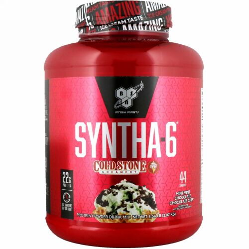 BSN, シンサ-6、Cold Stone Creamery、ミントミントチョコレート・チョコレートチップ、4.56 lb (2.07 kg)