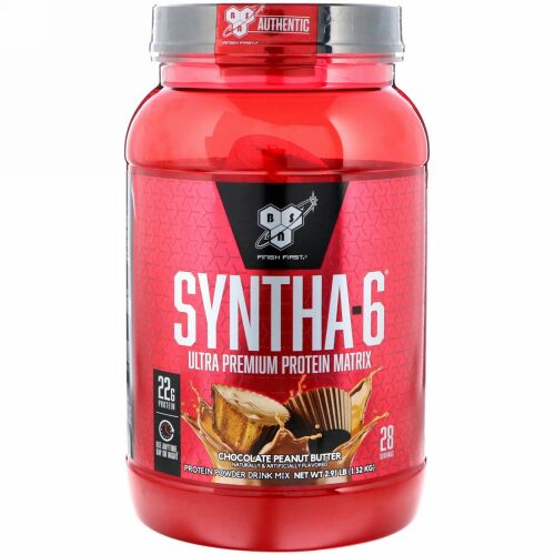 BSN, シンサ（Syntha）-6, 無駄のない筋肉のための超プレミアム プロテインパウダー, チョコレート ピーナッツバター, 2.91オンス（1.32 kg）