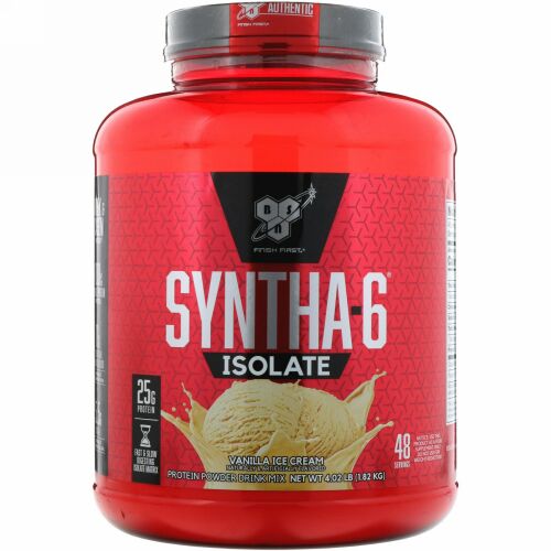 BSN, シンサ-6アイソレートプロテインパウダー ドリンク ミックス、バニラアイスクリーム、4.02 lbs (1.82 kg)
