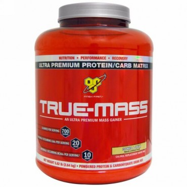 BSN, トゥルーマス、パウダープロテイン & 糖質 ドリンクミックス、クッキー & クリーム、5.82 lbs (2.64 kg) (Discontinued Item)