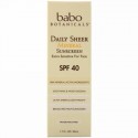 Babo Botanicals, Daily Sheer Mineral Sunscreen, SPF 40, 1.7 fl oz (50 ml)