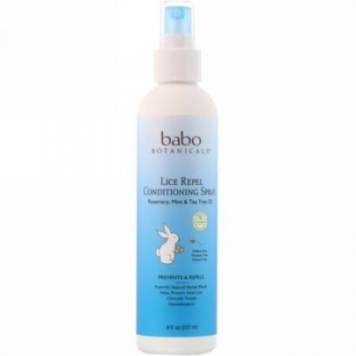 Babo Botanicals, シラミ駆除用コンディショニングスプレー、 8液量オンス (237 ml)