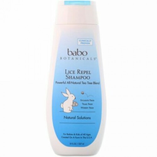 Babo Botanicals, シラミ駆除シャンプー、 強力な全自然ティーツリーブレンド、 8液量オンス (237 ml)