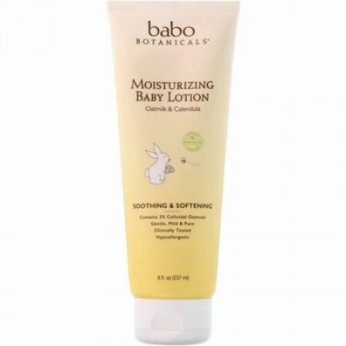Babo Botanicals, モイスチャライジングベビーローション、コンフォートオーツミルク & キンセンカ、8液量オンス (237 ml)