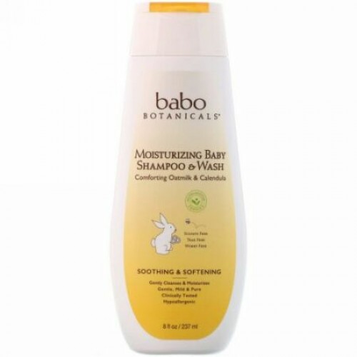Babo Botanicals, モイスチャライジング・ベビーシャンプー＆ウォッシュ、オートミルク＆カレンデュラ、8 液体オンス（237 ml）