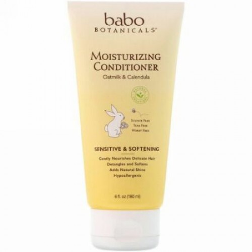 Babo Botanicals, モイスチャライジング コンディショナー、オートミルク カレンデュラ、6 fl oz (180 ml)
