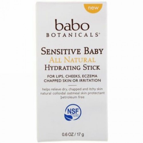 Babo Botanicals, 敏感肌赤ちゃん用、オールナチュラル保湿スティック、0.6 oz (17 g) (Discontinued Item)
