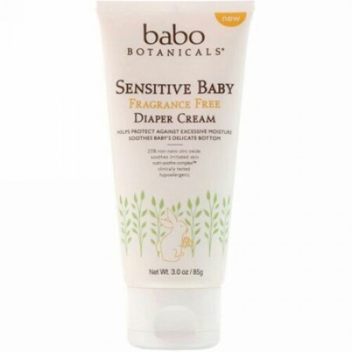 Babo Botanicals, 敏感肌ベビー用、おむつクリーム、フレグランスフリー、3.0 oz (85 g) (Discontinued Item)