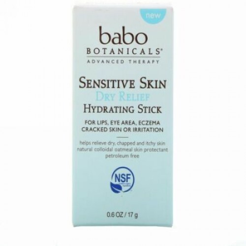 Babo Botanicals, 敏感肌用、乾燥軽減、保湿スティック、0.6 oz (17 g) (Discontinued Item)