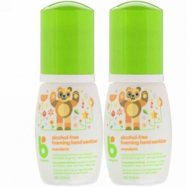 BabyGanics, Alcohol-Free, Foaming Hand Sanitizer, Mandarin, 2 Pack, 1.69 fl oz (50 ml) Each (Discontinued Item)