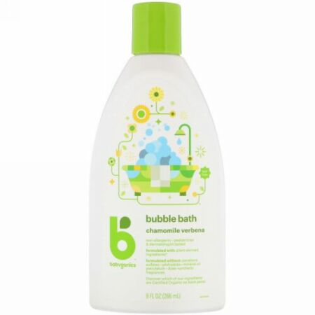 BabyGanics, バブルバス、 カモミール バーベナ、 9 fl oz (266 ml) (Discontinued Item)