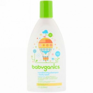 BabyGanics, コンディショニングシャンプー + ボディウォッシュ、無香料、354ml（12 fl oz） (Discontinued Item)