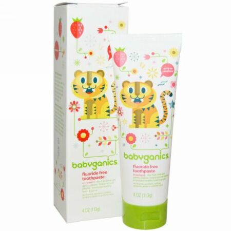 BabyGanics, フッ素フリー歯磨き粉 イチゴ 4 oz (113 g) (Discontinued Item)