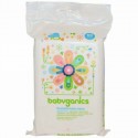 BabyGanics, トイレに流せるおしりふき、無香料、60 枚入り (Discontinued Item)