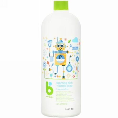 BabyGanics, 泡立つ食器用洗剤＆液体せっけん、無香料、946ml（32液量オンス） (Discontinued Item)