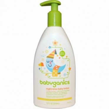 BabyGanics, ナイトタイム ベイビーローション、 オレンジブロッサム、 12 fl oz (354 ml) (Discontinued Item)