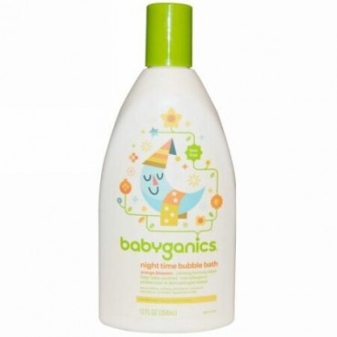 BabyGanics, ナイトタイム バブルバス、 オレンジブロッサム、 12 fl oz (354 ml) (Discontinued Item)