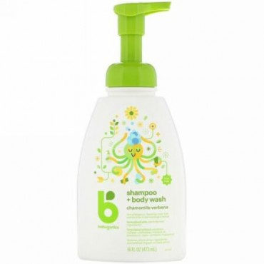 BabyGanics, シャンプー + ボディウォッシュ、カモミールバーベナ、16液量オンス (473 ml) (Discontinued Item)