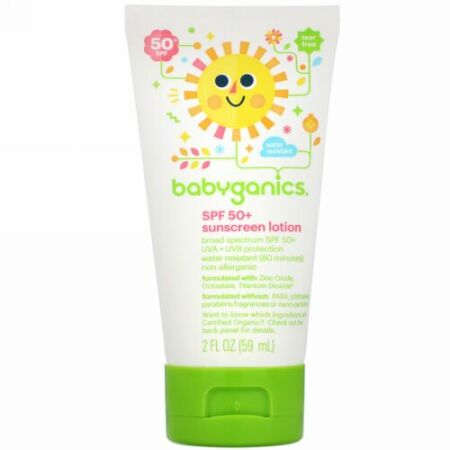 BabyGanics, 日焼け止めローション、SPF 50+、59ml（2液量オンス） (Discontinued Item)