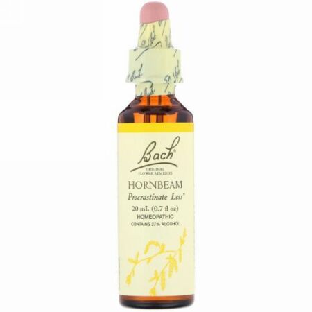 Bach, オリジナルフラワーレメディ、ホーンビーム（シデ）、0.7 液量オンス (20 ml)