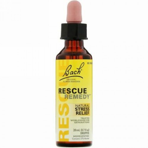 Bach, オリジナルフラワーレメディ、Rescue Remedy（レスキューレメディ）、天然成分でストレス対策を応援、10ml（0.35液量オンス）