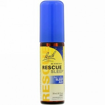 Bach, オリジナルフラワーレメディー、Rescue Sleep（レスキュースリーブ）、天然の睡眠補助薬、20ml（0.7fl oz）のスプレー