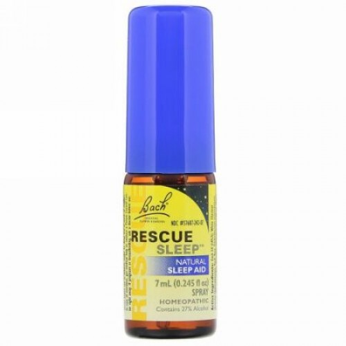 Bach, Original Flower Remedies,  Rescue Sleep, Natural Sleep Aid Spray, 0.245 fl oz (7 ml)