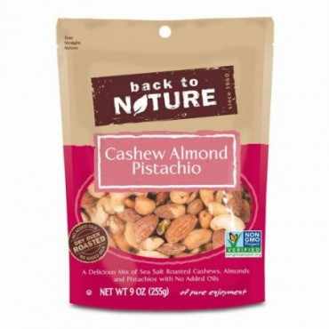 Back to Nature, カシューナッツ・アーモンド・ピスタチオ・ミックス、9オンス（255g） (Discontinued Item)