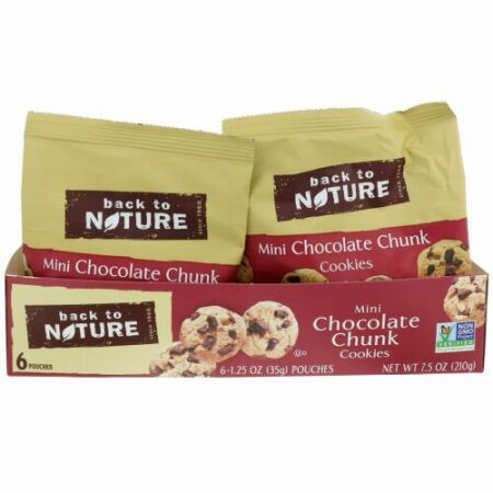 Back to Nature, ミニチョコレートチャンククッキー, 6袋, 各1.25オンス (35 g) (Discontinued Item)