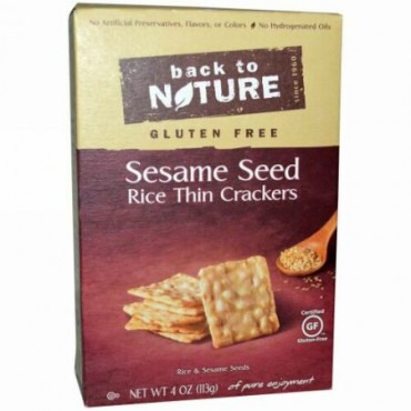 Back to Nature, グルテンフリー、セサミシード・ライス・シンクラッカー、4 oz (113 g) (Discontinued Item)