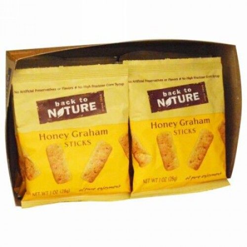 Back to Nature, ハニー・グラムスティック、8袋入り、各1 oz (28 g) (Discontinued Item)