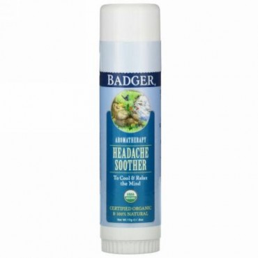 Badger Company, Aromatherapy, Headache Soother, Peppermint & Lavender, .60 oz (17 g)