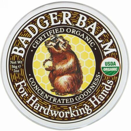 Badger Company, 一生懸命働く手のための Badger Balm、2オンス(56 g)