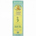 Badger Company, Calming Baby Oil, Chamomile & Calendula with Olive and Jojoba Oils, 4 fl oz (118 ml)