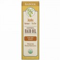 Badger Company, ホホバ・ハーバル・ヘアー・オイル、ローズマリー &ティーツリー、2 fl oz (59.1 ml)