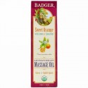 Badger Company, Organic, Aromatherapy Massage Oil, Sweet Orange with Lemon & Spearmint, 4 fl oz (118 ml) (Discontinued Item)
