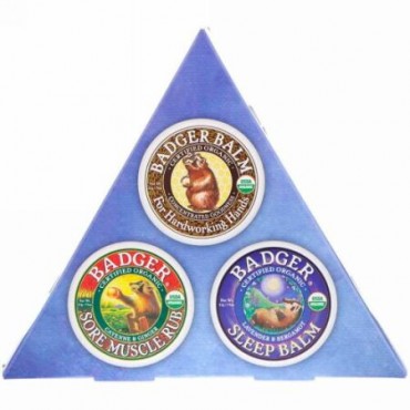 Badger Company, オーガニック, バジャーバームサンプラー, 3パック, 各0.75オンス (21 g) (Discontinued Item)
