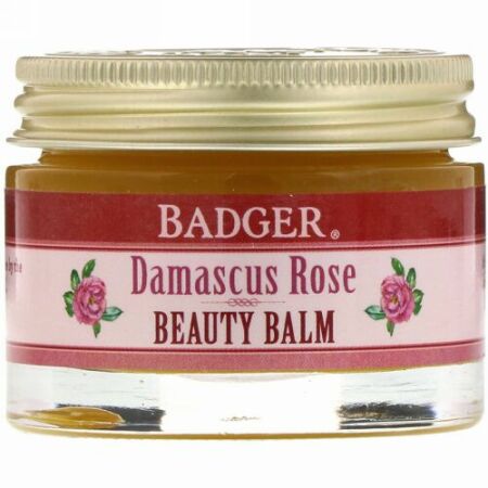 Badger Company, オーガニックビューティバーム、ダマスクバラ、28g（1oz）