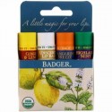 Badger Company, クラシック・リップバームスティック,  4 本, 各 .15 オンス (4.2 g)