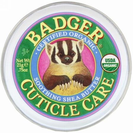 Badger Company, オーガニックキューティクルケア、スージングシアバター、21 g（.75 oz）
