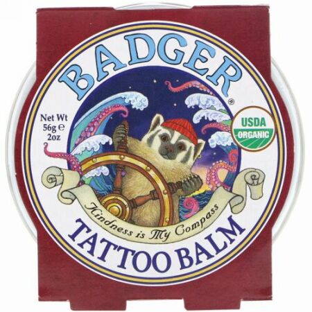 Badger Company, オーガニック、タトゥーバーム、2 oz (56 g) (Discontinued Item)