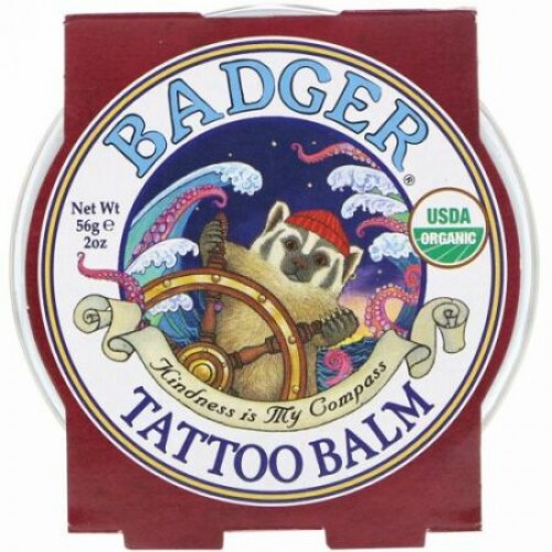 Badger Company, オーガニック、タトゥーバーム、2 oz (56 g) (Discontinued Item)