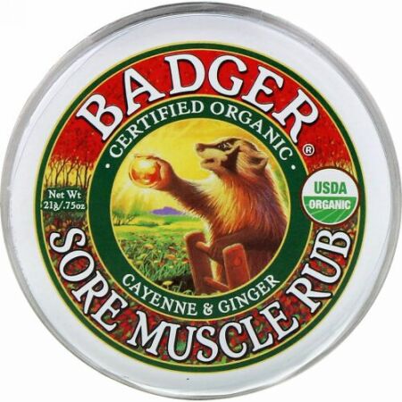 Badger Company, ソアマッスル・ラブ、カイエン＆ジンジャー、.75オンス（21 g）
