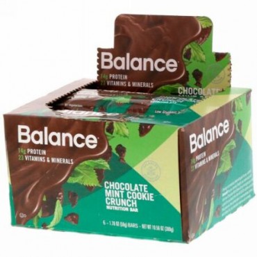 Balance Bar, 栄養バー、チョコレートミントクッキークランチ、6本、各50g（1.76 oz）