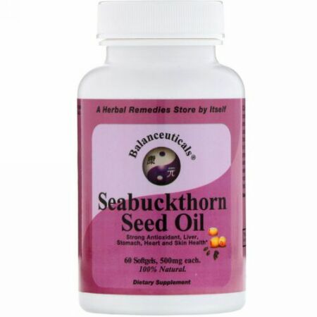 Balanceuticals, シーバックソーンシードオイル , 500 mg, 60 ソフトジェル