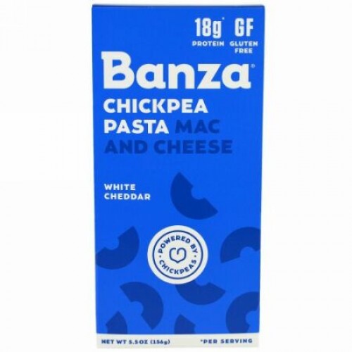 Banza, ひよこまめパスタ・マック＆チーズ、ホワイトチェダー、5.5 oz (156 g) (Discontinued Item)