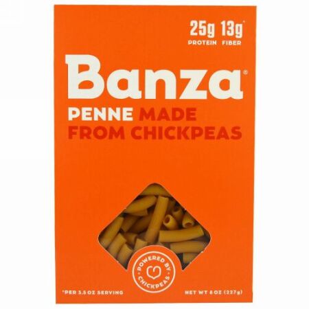 Banza, ペンネチックピー（ひよこ豆）、パスタ、8オンス (227 g) (Discontinued Item)