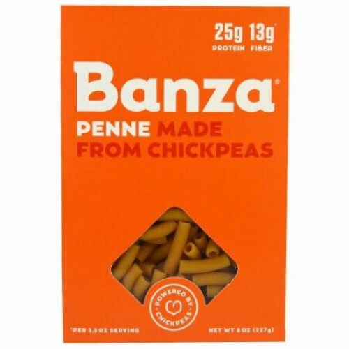 Banza, ペンネチックピー（ひよこ豆）、パスタ、8オンス (227 g) (Discontinued Item)