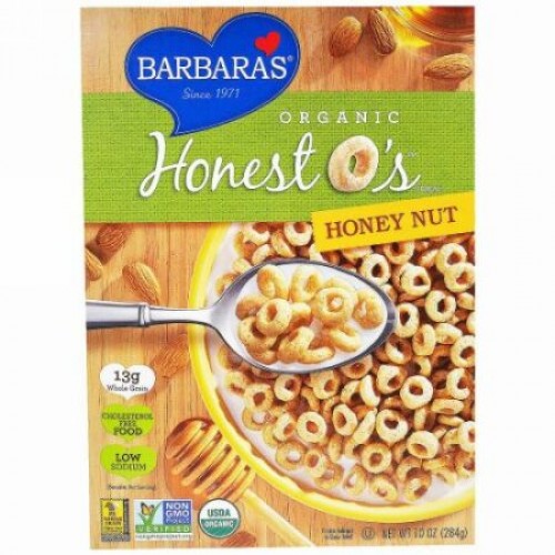 Barbara's Bakery, オーガニック, オネストオーズ シリアル, ハニーナッツ, 10 oz (284 g) (Discontinued Item)