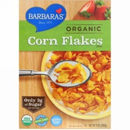 Barbara's Bakery, オーガニック コーンフレークシリアル、 9 oz (255 g) (Discontinued Item)